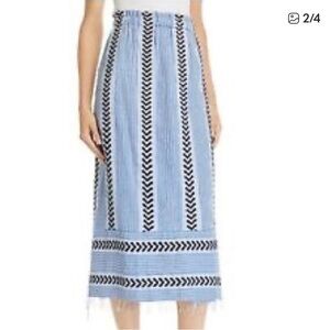 Lemlem Blue and White Maxi Skirt